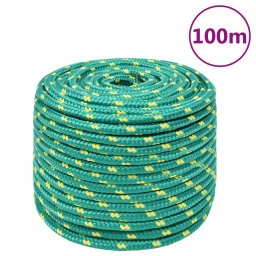 Gossi franghie de barca, verde, 14 mm, 100 m, polipropilena