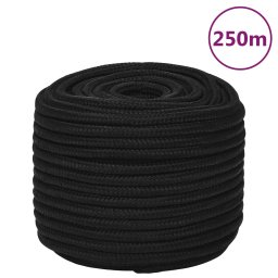 Gossi franghie de lucru, negru, 12 mm, 250 m, poliester