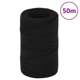 Gossi franghie de lucru, negru, 2 mm, 50 m, poliester