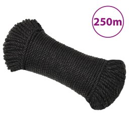 Gossi franghie de lucru, negru, 8 mm, 250 m, polipropilena
