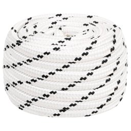Gossi franghie impletita pentru barca, alb, 20 mm x 100 m, poliester
