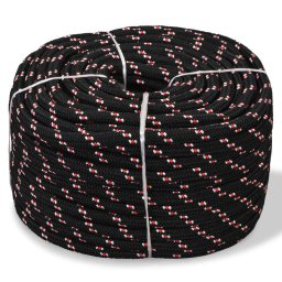 Gossi franghie marinareasca din polipropilena, negru, 250 m, 12 mm