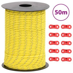 Gossi funie pentru cort cu benzi reflectorizante si chei, 50 m, 3 mm