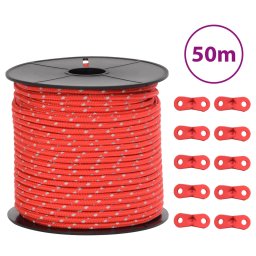 Gossi funie pentru cort cu benzi reflectorizante si chei, 50 m, 4 mm