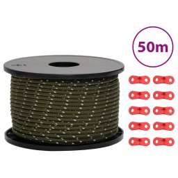 Gossi funie pentru cort cu benzi reflectorizante si chei, 50 m, 5 mm