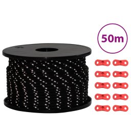 Gossi funie pentru cort cu benzi reflectorizante si chei, 50 m, 5 mm