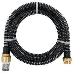 Gossi furtun de aspiratie cu racorduri din alama, negru 1,1" 15 m pvc