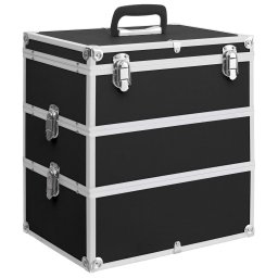 Gossi geanta de cosmetice, 37 x 24 x 40 cm, negru, aluminiu