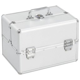 Gossi geanta de cosmetice, argintiu, 22 x 30 x 21 cm, aluminiu
