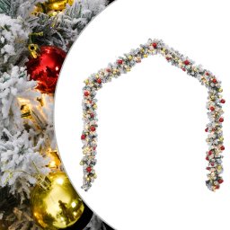 Gossi ghirlanda de craciun cu globuri si lumini led, verde, 5 m, pvc