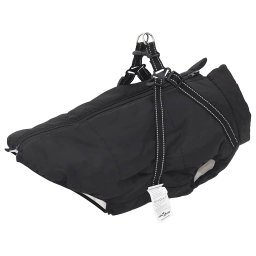 Gossi haina caini cu ham impermeabila reflectorizanta, negru, l48