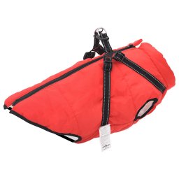Gossi haina caini cu ham impermeabila reflectorizanta, rosu, 3xl