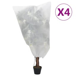Gossi huse de fleece pentru plante cu snur 4 buc 70 g/m2 0,8x1 m