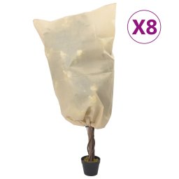 Gossi huse pentru plante din fleece cu snur 8 buc. 70 g/m2 0,8x0,8 m