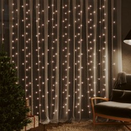 Gossi instalatie lumini tip perdea 300 led alb cald 3x3 m 8 functii