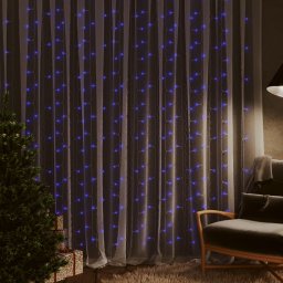 Gossi instalatie lumini tip perdea 300 led albastru 3x3 m 8 functii