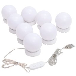 Gossi lampa de oglinda cu 8 becuri led alb cald si alb rece