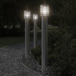 Gossi lampa de podea de exterior cu priza, argintiu, 110cm, otel inox