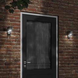 Gossi lampa exterioara de perete cu led/senzor, negru aluminiu turnat