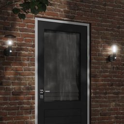Gossi lampa exterioara de perete cu senzor, negru, otel inoxidabil