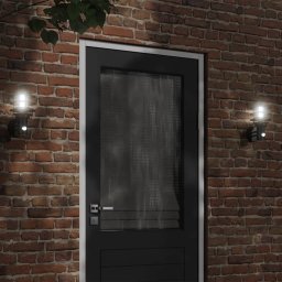Gossi lampa exterioara de perete cu senzor, negru, otel inoxidabil