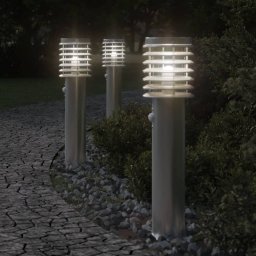 Gossi lampa exterioara de podea cu senzor argintiu, 60 cm, otel inox