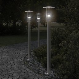 Gossi lampa exterioara de podea, argintiu, 100 cm, otel inoxidabil