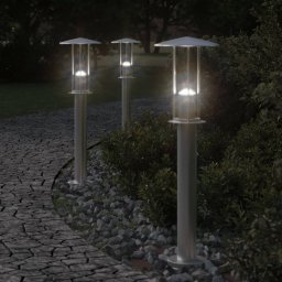 Gossi lampa exterioara de podea, argintiu, 60 cm, otel inoxidabil