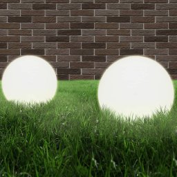 Gossi lampi bol cu led, 2 buc, sferice, 40 cm, pmma