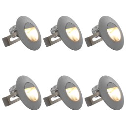 Gossi lampi de perete led de exterior, 6 buc., argintiu, 5 w, rotund