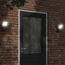 Gossi lampi exterioare de perete cu led 2 buc. negru, aluminiu turnat