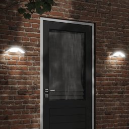 Gossi lampi exterioare de perete led/senzor 2 buc alb aluminiu turnat