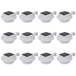 Gossi lampi solare de exterior pentru gard cu led, 12 buc., alb