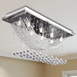 Gossi lustra alba cu margele de cristal din sticla 8xg9 29 cm