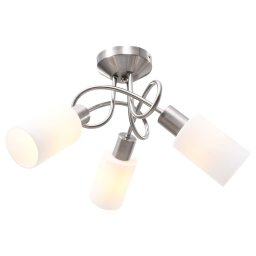 Gossi lustra cu abajururi din ceramica, 3 becuri e14, alb, con