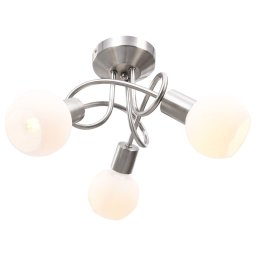 Gossi lustra cu abajururi din ceramica, 3 becuri e14, alb, glob