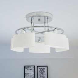 Gossi lustra cu abajururi din sticla elipsoide, 5 becuri e14, 200 w