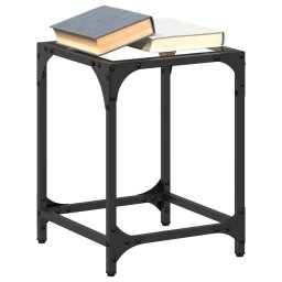 Gossi masa cafea blat din sticla transparenta 2 buc. 30x30x40 cm otel