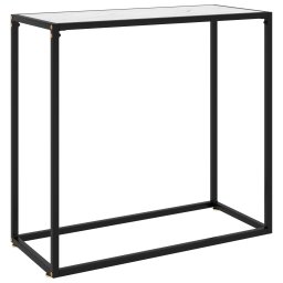 Gossi masa consola, alb, 80x35x75 cm, sticla securizata