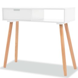 Gossi masa consola, lemn masiv de pin 80x30x72 cm, alb