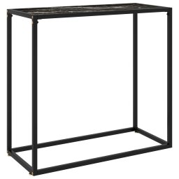 Gossi masa consola, negru, 80x35x75 cm, sticla securizata