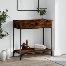 Gossi masa consola, stejar fumuriu, 75x34,5x75 cm, lemn prelucrat