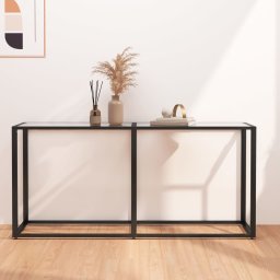 Gossi masa consola, transparent, 160x35x75,5 cm, sticla securizata