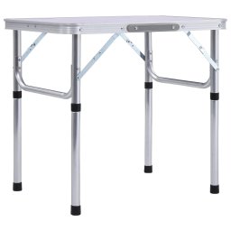Gossi masa de camping pliabila, alb, 60 x 45 cm, aluminiu