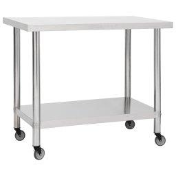 Gossi masa de lucru bucatarie cu roti, 80x60x85 cm, otel inoxidabil