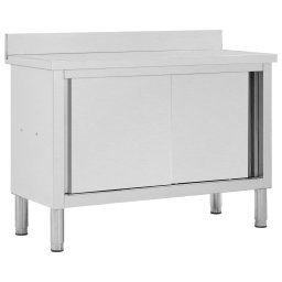 Gossi masa de lucru cu usi glisante 120x50x(95-97) cm otel inoxidabil