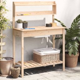 Gossi masa plantare cu chiuveta, 147,5x44x139,5 cm, lemn masiv brad