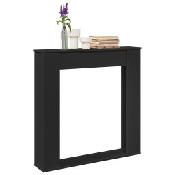 Gossi masca de semineu, negru, 100x20x100 cm, lemn prelucrat