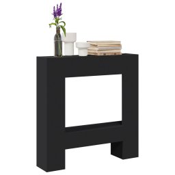 Gossi masca de semineu, negru, 81x18x82 cm, lemn prelucrat