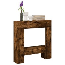 Gossi masca de semineu, stejar fumuriu 81x18x82 cm, lemn prelucrat